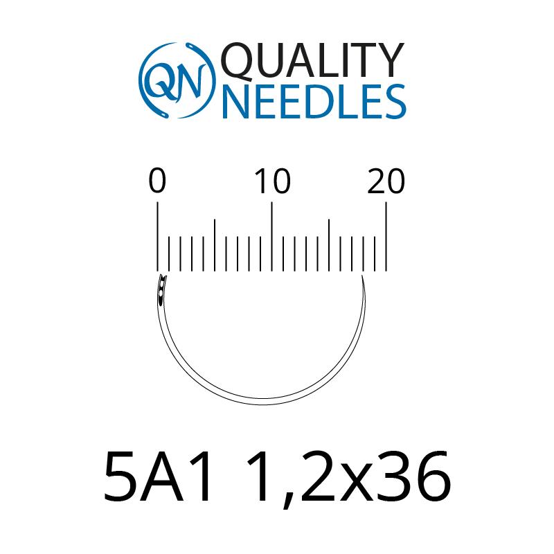 Голки хірургічні колючі, 5/8, пружинне вушко, розмір 1,2х36 мм, 10 шт.